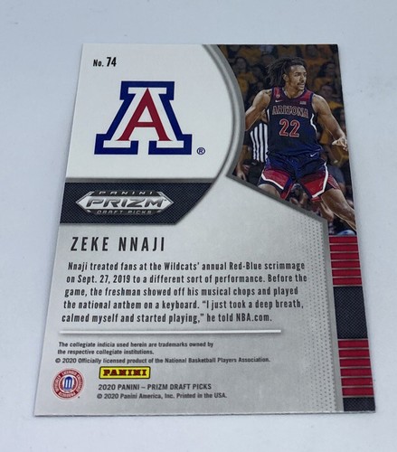 2020-21 Panini Prizm Draft Picks ZEKE NNAJI Rookie #74 Nuggets - Picture 2 of 2