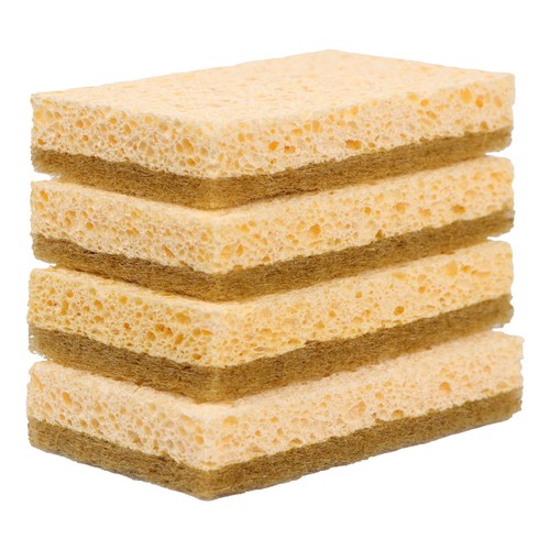 Sponge Scourers Biodegradable Zero Plastic Sisal & Wood Pulp 8 x 6cm 4 Pack - Picture 9 of 9