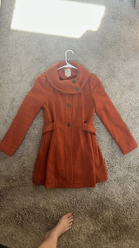 Anthropologie Tulle long tweed coat in burnt orange - Picture 2 of 18
