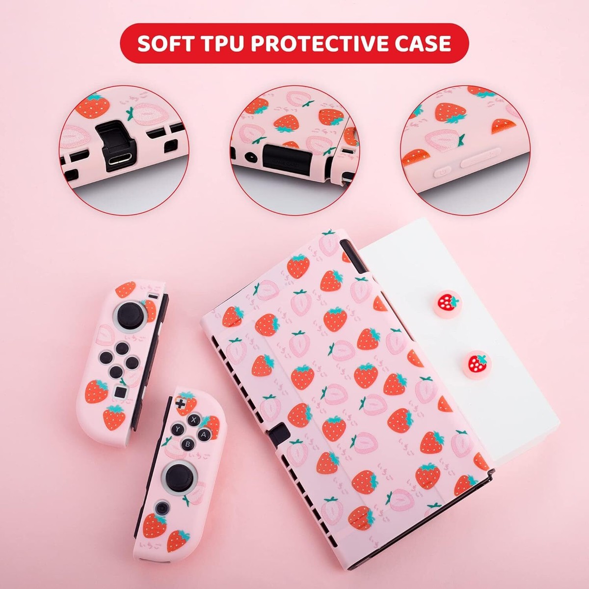 Nintendo Switch ストロベリーケース付き New Strawberry Storage Bag for Nintendo Switch Case