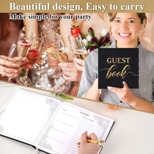 Hardcover Wedding Guest Book for Your Wedding Reception Photos Elegant Guestbook - Picture 6 of 33