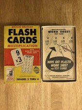 Flash Cards Multiplication Grades 3 thru 6 Milton Bradley 1959 4945 in Box