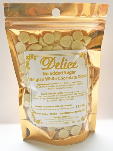 Delice No added Sugar Belgian Chocolate Drops - Sugar Free - Diabetic - Keto - Picture 5 of 6