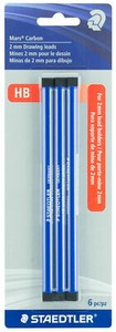 Staedtler-Mars-Carbon-2mm-HB-Drawing-Lead-for-2mm-Lead-Holders-6pc
