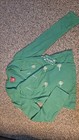 Periscope Jacket Small S Girls Green Double Breasted Canvas 100% Cotton