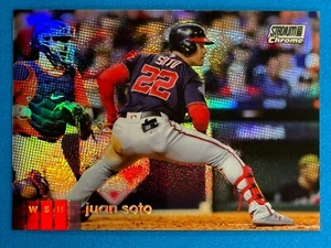 2020 Topps Stadium Club Chrome Refractor #104 Juan Soto Nationals Soto Shuffle - Picture 1 of 3