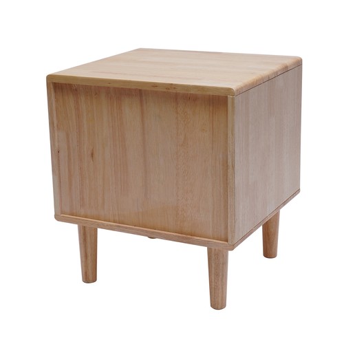 Mid Century Modern Wood Nightstand Side Table Bedroom Storage 2 Drawer and Shelf - Picture 11 of 23