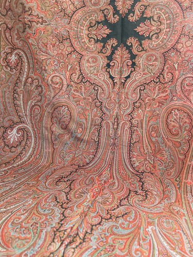 Impresionante XXL antiguo VICTORIANO Cachemira CACHEMIRA CHAL LANA mantel c1880 - Imagen 10 de 24
