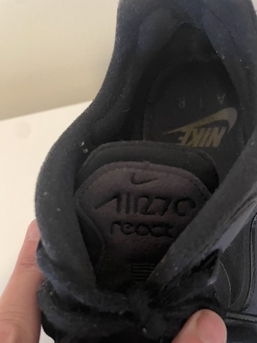 Nike Air Max 270 React AO4971-003 Mens US 9.5 43 Triple Black Oil Grey Sneakers - Foto 7 di 17
