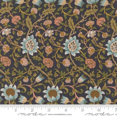 Morris Manor Evenlode Florals Twilight Blue by Howard Marcus for Moda 1/2 Yard