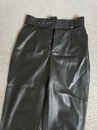 Zara Faux Leather Belted Pants new without tag - Picture 5 of 9