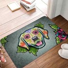 Day of The Dead Golden Retriever Doormat Non-Slip Bath Kitchen Mat Sugar Skull