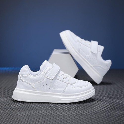 Kids Breathable Sports Sneakers Non-Slip Leather Running Shoes for Boys & Girls - Picture 18 of 21