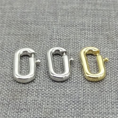 2pcs of 925 Sterling Silver Oval Spring Ring Clasp w/ Rhodium Plated Gold Plated - Picture 3 of 14