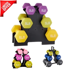 POWERT HEX Neoprene Coated Colorful Dumbbell Weight Lifting Training--Two Pair