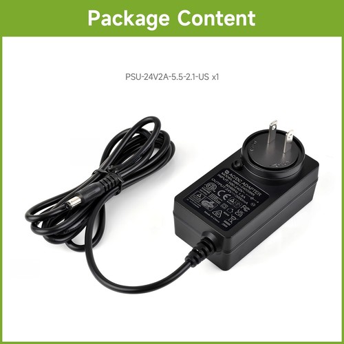 Adaptador de fuente de alimentación Waveshare 24V 2A, salida Jack DC, OD 5,5 mm, ID 2,1 mm - Imagen 8 de 8
