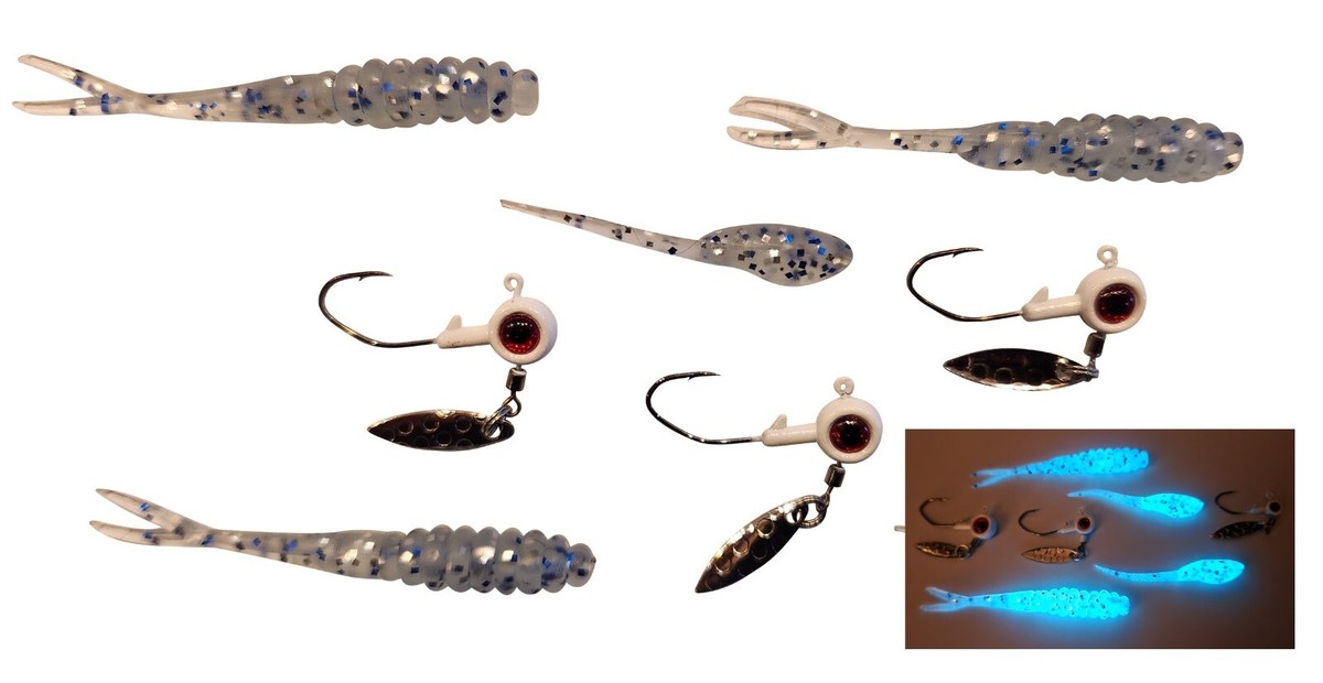 Bladed Jig Head and Plastics Pack (25 Piece Set) –Crappie, Bass