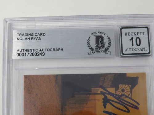 Nolan Ryan HOF Signed Autograph Auto Broder Gunslinger Card BGS BAS 10 Auto - Picture 5 of 6
