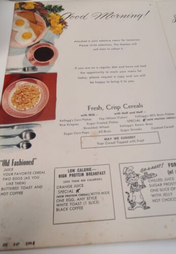 Vintage Breakfast Menu Jewish Hospital Menu - Picture 2 of 8