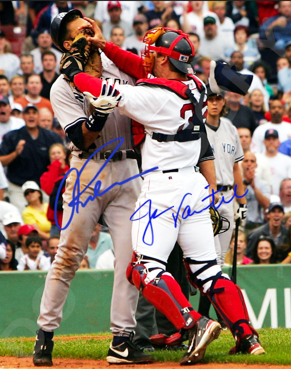 Jason Varitek Alex Rodriguez Auto 8x10 Signed Reprint Photo Fight Red Sox