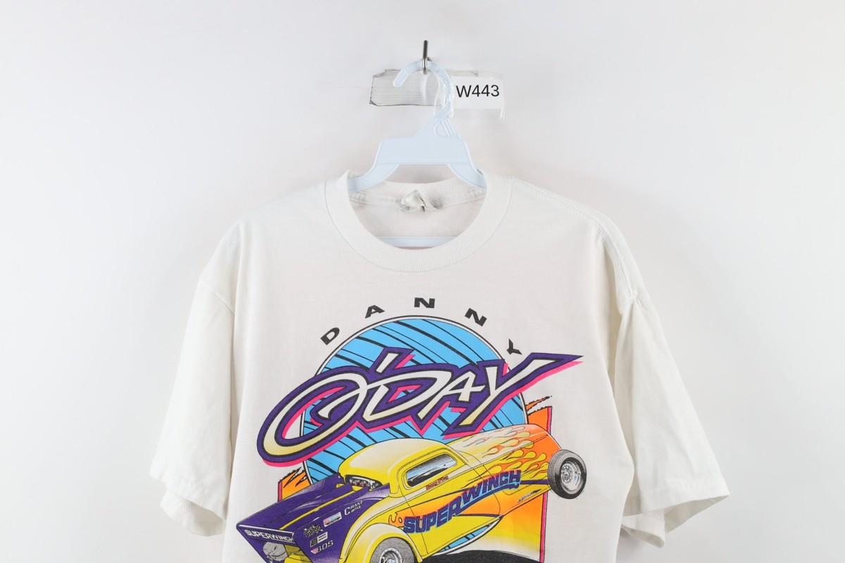 Vtg Y2K 2000 Mens L Danny O'Day Wheelstander Superwinch Racing T