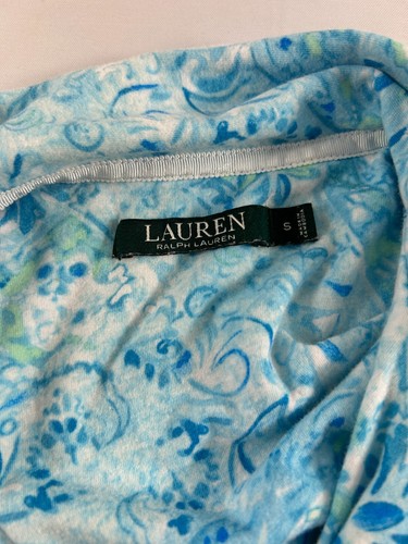 Pigiama Lauren Ralph Lauren taglia small blu flanella paisley bottone anteriore - Foto 3 di 6
