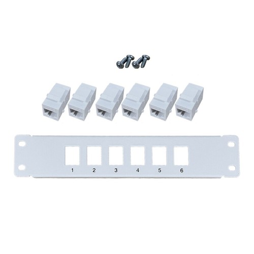 Patch Panel 6 Port CAT6 with Inline Keystone 10G Pass-Thru Coupler Patch Panel - Afbeelding 5 van 8
