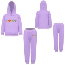 Kids Girls Sweatsuit Fall Sweatshirt With Pants 2 Pcs Tracksuit Sports Exercise