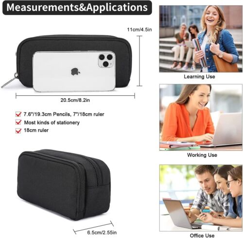 Della Gao Pencil Case Large Capacity Pouch Pen Bag Durable Office Organizer - Picture 3 of 7
