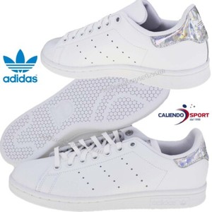 SCARPA ADIDAS STAN SMITH EE8483 DONNA ORIGINALS BIANCO ARGENTO | eBay