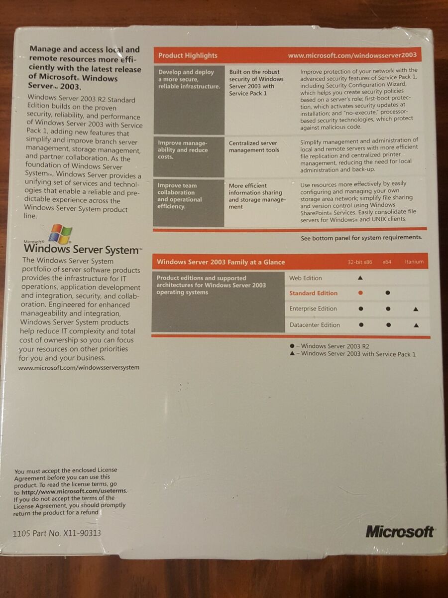 NEW Microsoft Windows Server 2003 R2 Standard 5 CAL RETAIL NEW Microsoft Windows Server 2003 R2 Standard 5 CAL RETAIL
