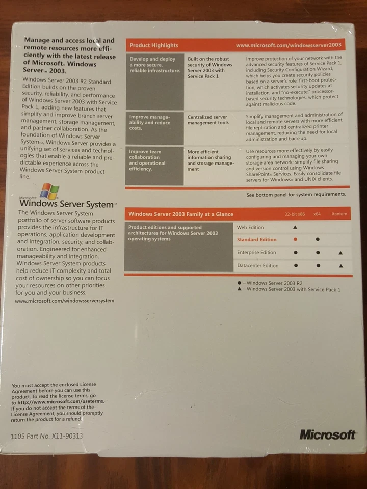 NEW Microsoft Windows Server 2003 R2 Standard 5 CAL RETAIL SEALED BOX - Image 3 of 4