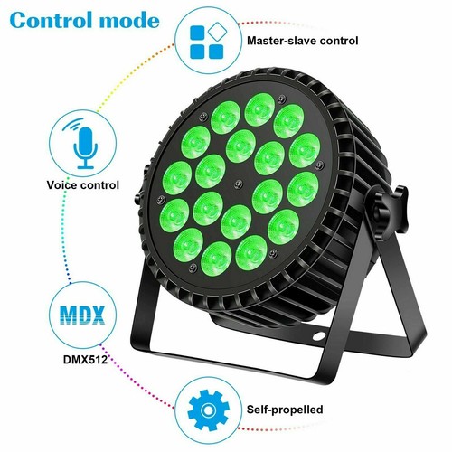 2 pezzi U'King 200 W illuminazione palco RGBW 18 LED PAR lattina DMX DJ discoteca festa spettacolo luce - Foto 10 di 12