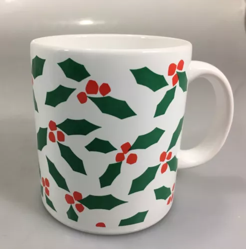 Waechtersbach Christmas Holly Berries White Coffee Tea Mug Holiday 12 oz Spain