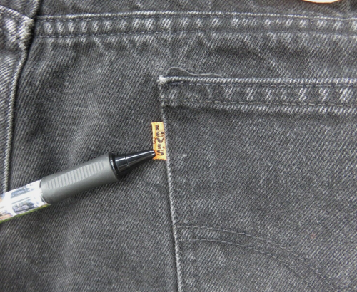 Jeans holgados Levis 550 de colección lengüeta naranja pierna cónica relajada negros años 90 para hombre 42X30 - Imagen 5 de 11