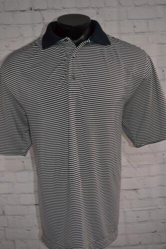 47070-a Footjoy Golf Polo Shirt Blue White Striped Size Large Mens - Picture 9 of 9