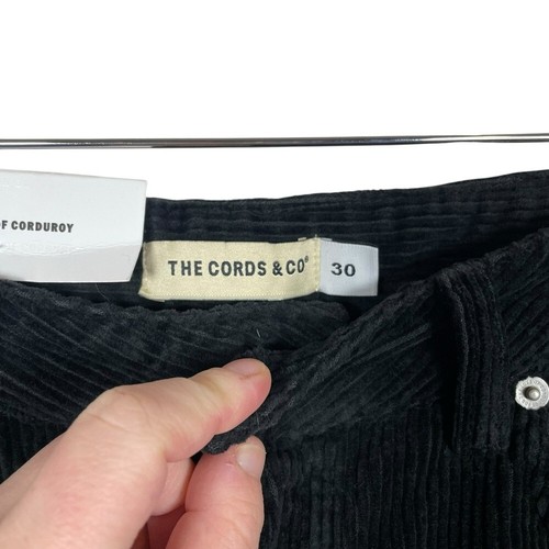 Pantalones de pana acampanados recortados Elin para mujer The Cords & Co nuevos con etiquetas en negro talla 30 - Imagen 6 de 11
