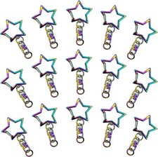 30Pcs Star Shaped Spring Snap Keychain Clip,Metal Swivel Clasp Snap Hook Key Rin