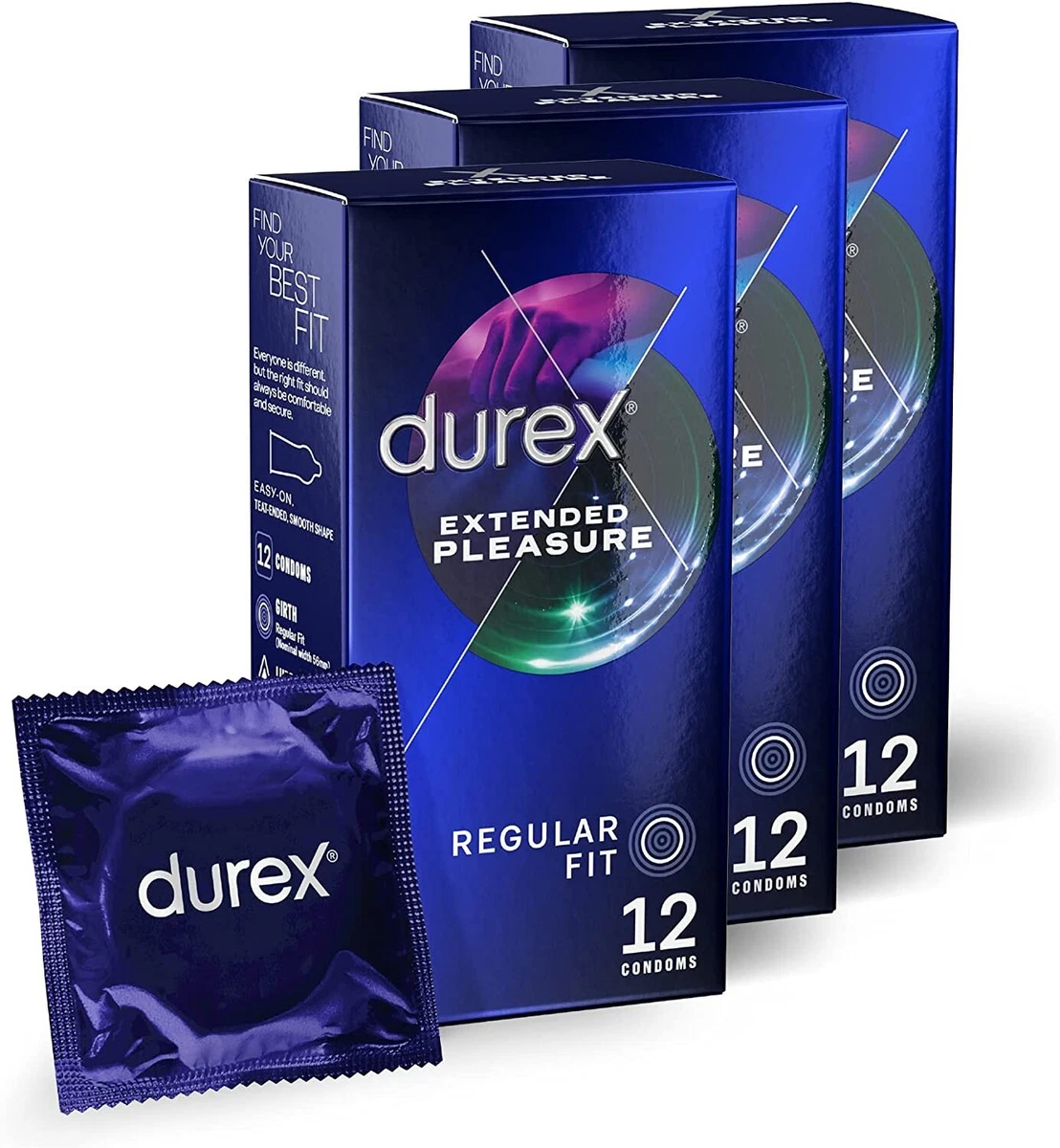 Durex Extended Pleasure 12 Pack Latex Condoms 3 Boxes of 12 (36 Condoms)  5052197036428 | eBay