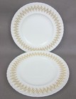 Royal Worcester Rhythm Plates x 2. Salad Starter Luncheon. White gold. VTG 9.25"