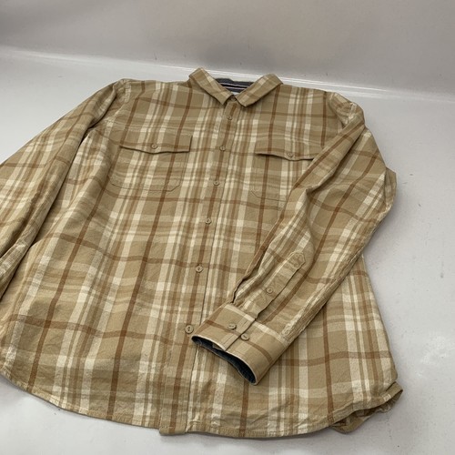 Sun Stone Cord kariertes Shirt Herren XXL Langarm Beigh Baumwolle Taschen Knöpfe - Bild 5 von 9