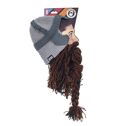 Beard Head Barbarian Warrior Dwarf Gimli Knit Ski Beard Mask & Beanie Hat - Picture 8 of 9