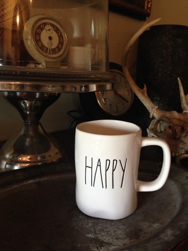 Rae Dunn HAPPY Mug Cup by Magenta Artisan Collection Farmhouse Style Lettering - Picture 2 of 10