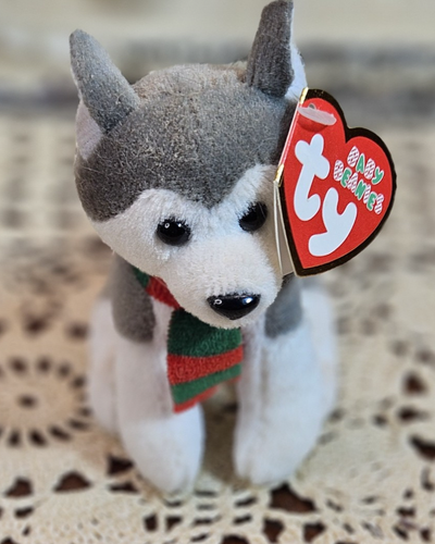 Ty Sleds the Siberian Husky Dog Baby Beanie w/ Original Tags - Picture 2 of 5