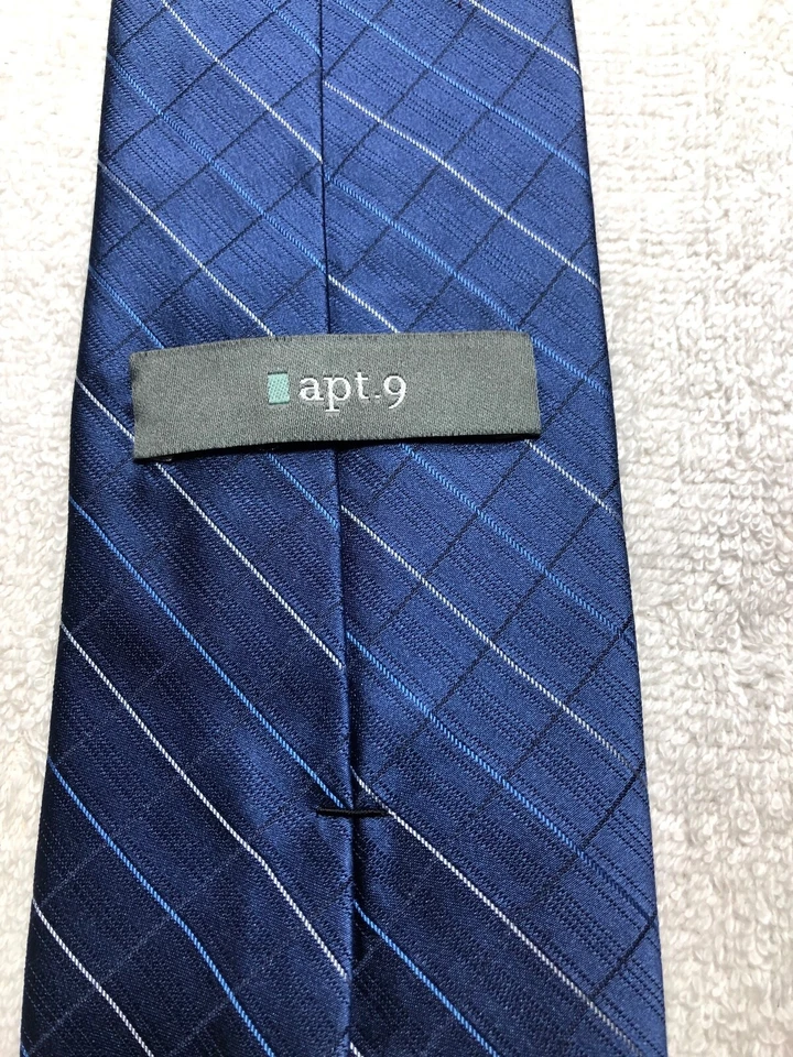 APT 9 CORBATA HOMBRE AZUL CON GRIS Y AZUL 3,5 X 59 Foto 4 de 4