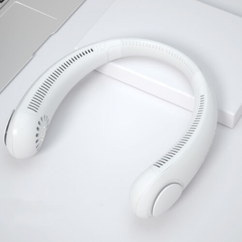 Portable USB Rechargeable Neckband Lazy Neck Hanging Dual air Cooling Mini Fan - Picture 13 of 19