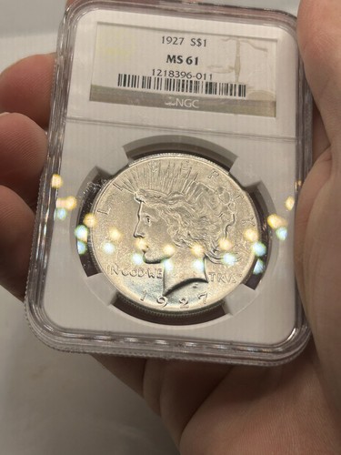 1927 P $1 Peace Silver Dollar NGC MS61! Better Date! Nice Eye Appeal*** - Picture 2 of 8