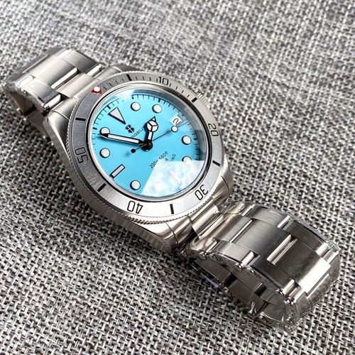 39 mm Corgeut cristal zafiro NH35A automático reloj para hombre cristal zafiro esfera azul cielo - Imagen 12 de 25