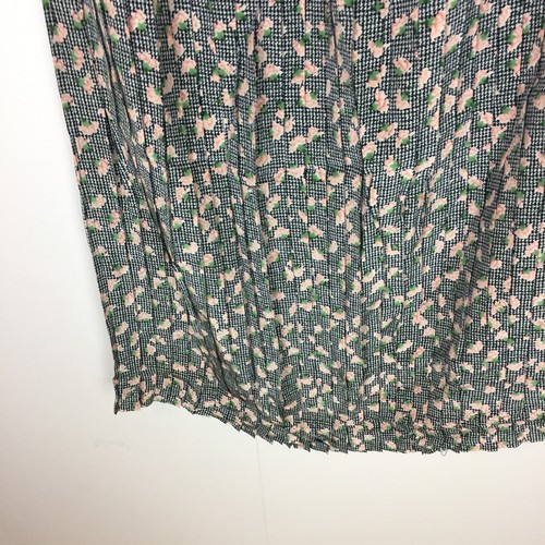 NWT Evan-Picone 100% Silk Midi Skirt Size 10 Womans Black Floral Pleated Pull-on - Picture 13 of 14