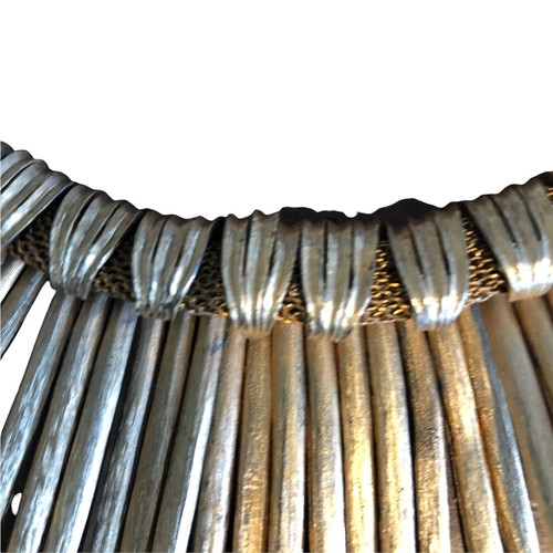 Vintage 15,75" goldfarben Art Deco Halsreif Halskette mit Stachel Fransen Detail - Bild 8 von 12